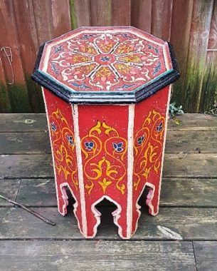 A Moroccan painted octagonal table